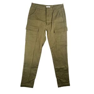 Abound Womens Cargo Twill Pants Olive Night Green Soft‎ Cotton Size Small